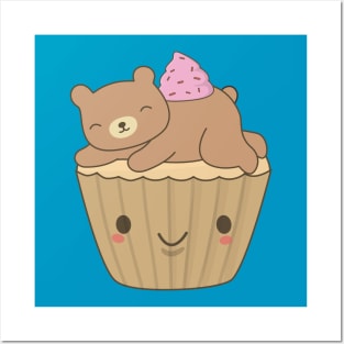 Cute and Kawaii Bear Cupcake T-Shirt Posters and Art